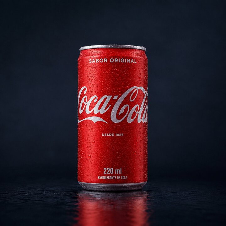 Lata gelada de Coca-Cola 220 ml
