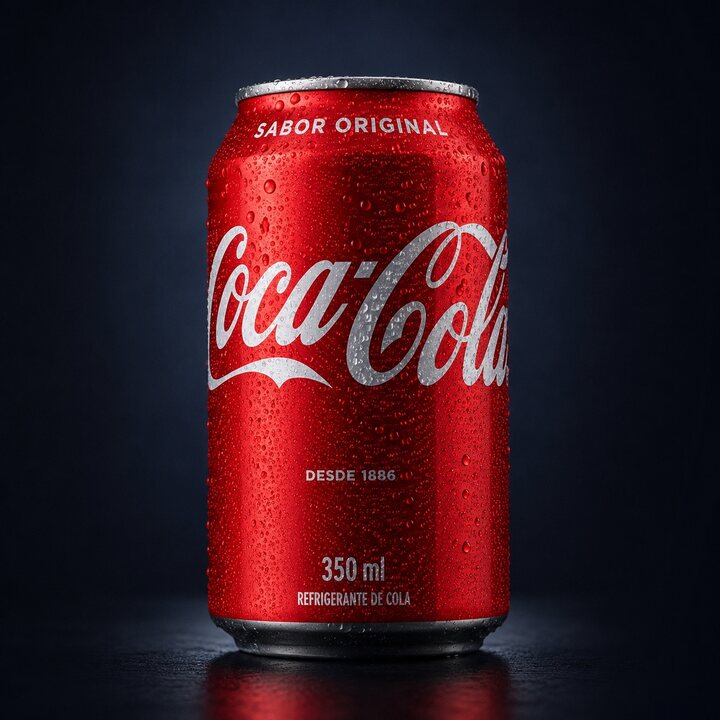 Lata gelada de Coca-Cola 350 ml