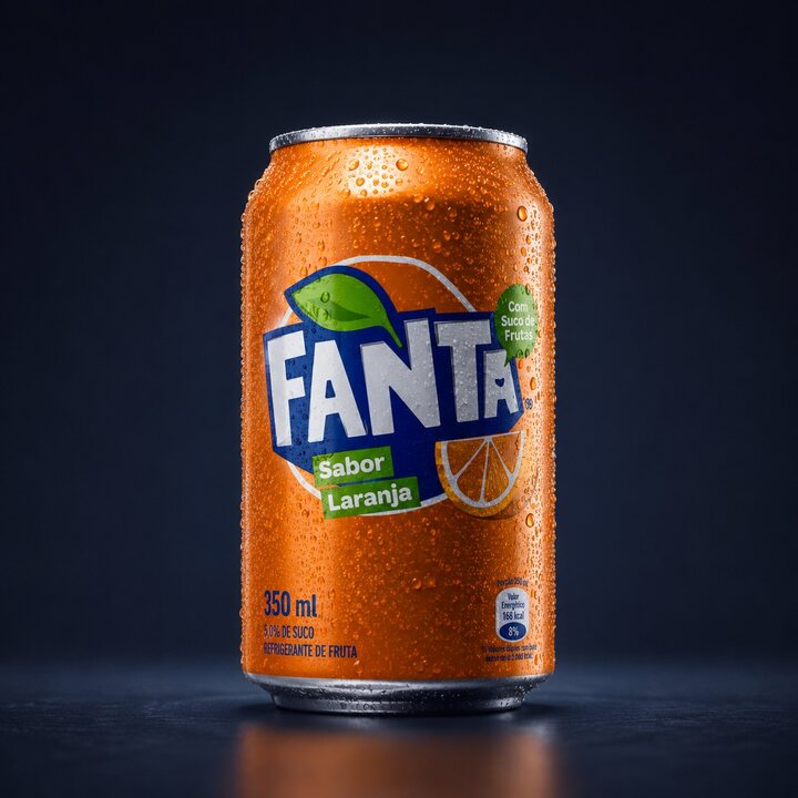 Lata gelada de Fanta Laranja 350 ml